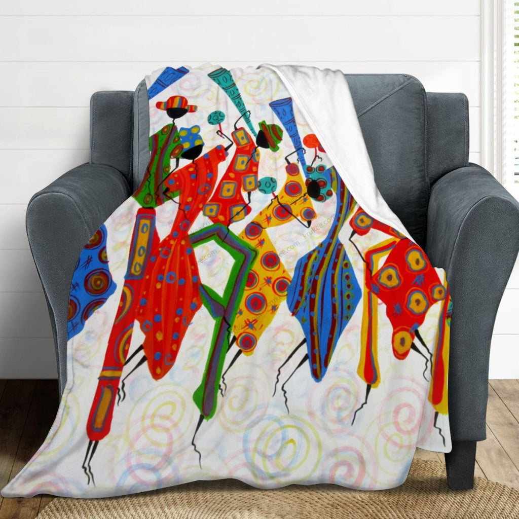 African Artwork Apron - Happiness Fleece Blanket