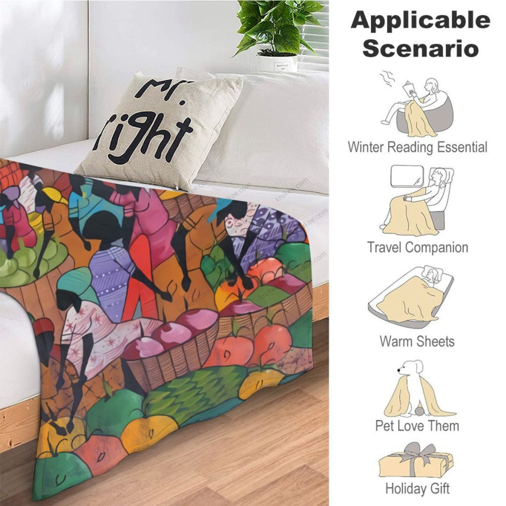African Artwork Apron - Harvest Fleece Blanket