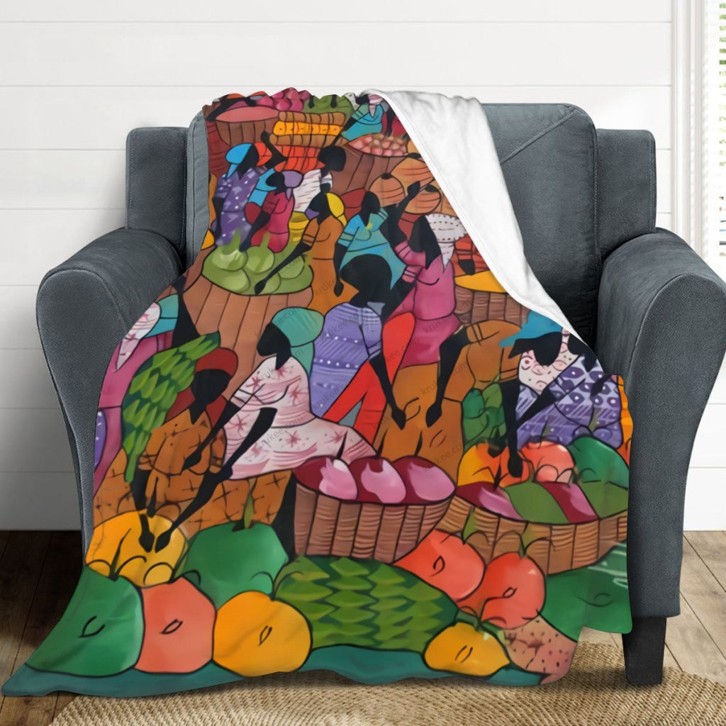 African Artwork Apron - Harvest Fleece Blanket