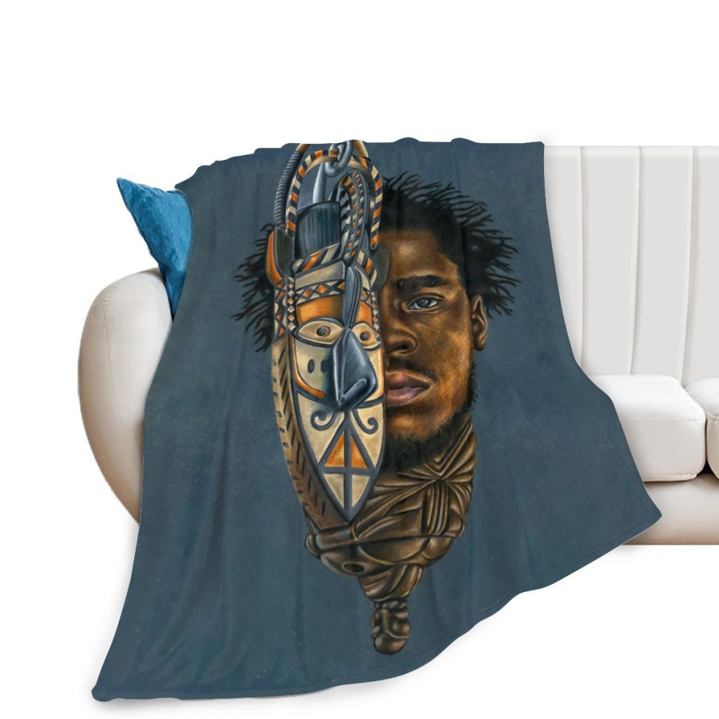 African Artwork Apron - Hefleece Blanket White / 40X50 Inch