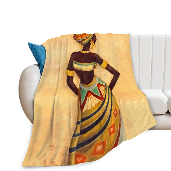 African Artwork Apron - Hope Fleece Blanket White / 40X50 Inch