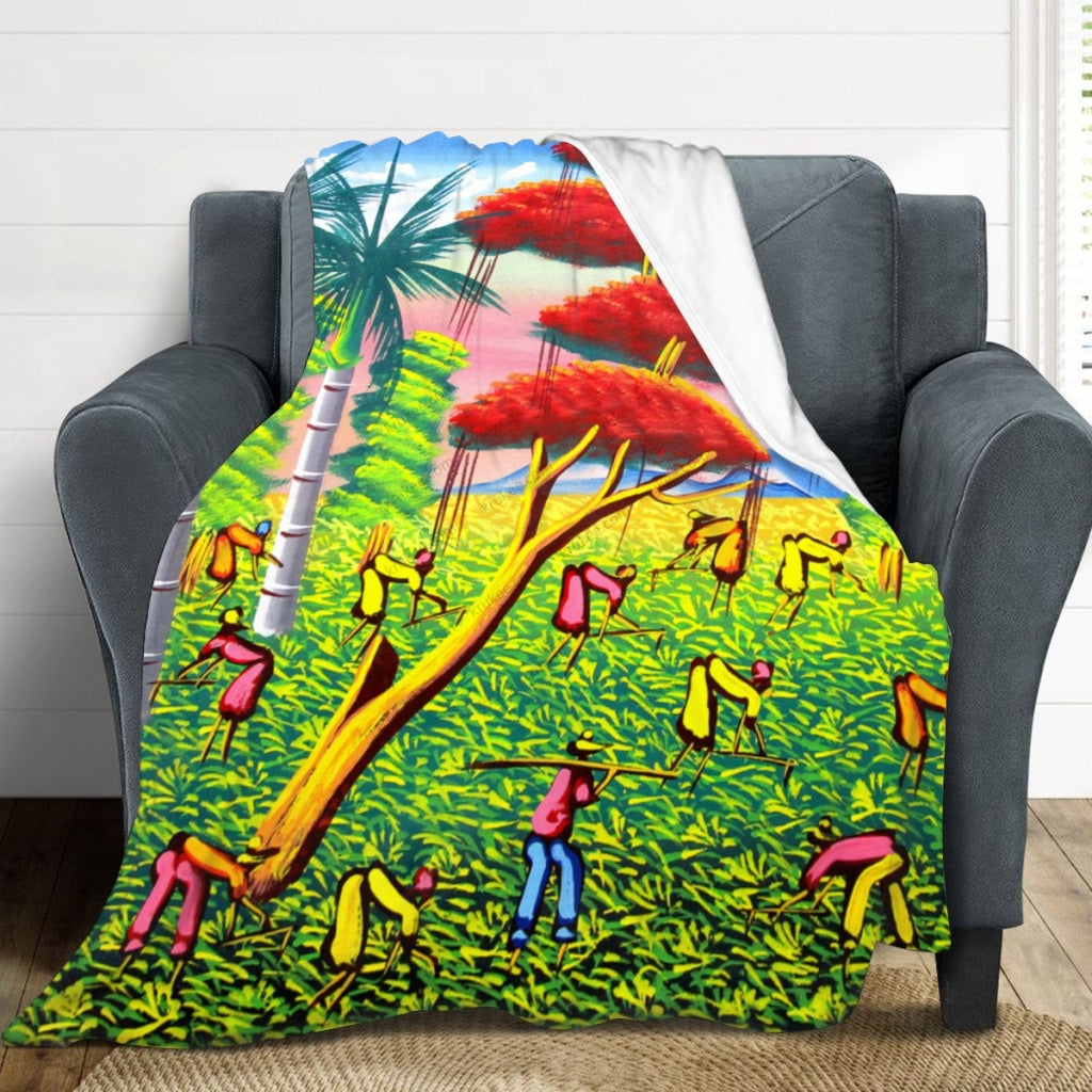 African Artwork Apron - Summer Fleece Blanket