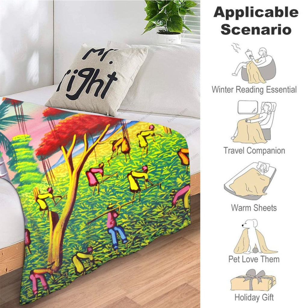 African Artwork Apron - Summer Fleece Blanket