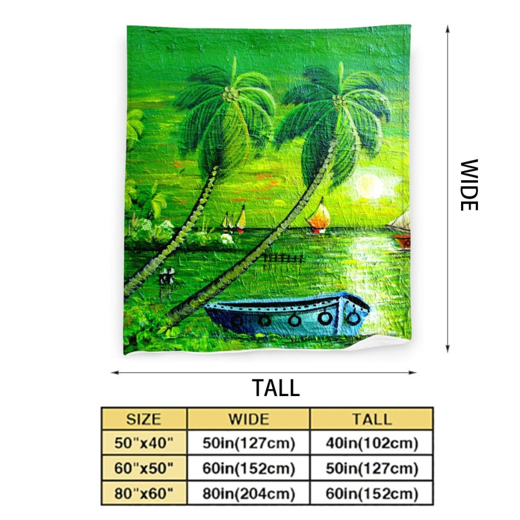 African Artwork Apron - The Boat Fleece Blanket