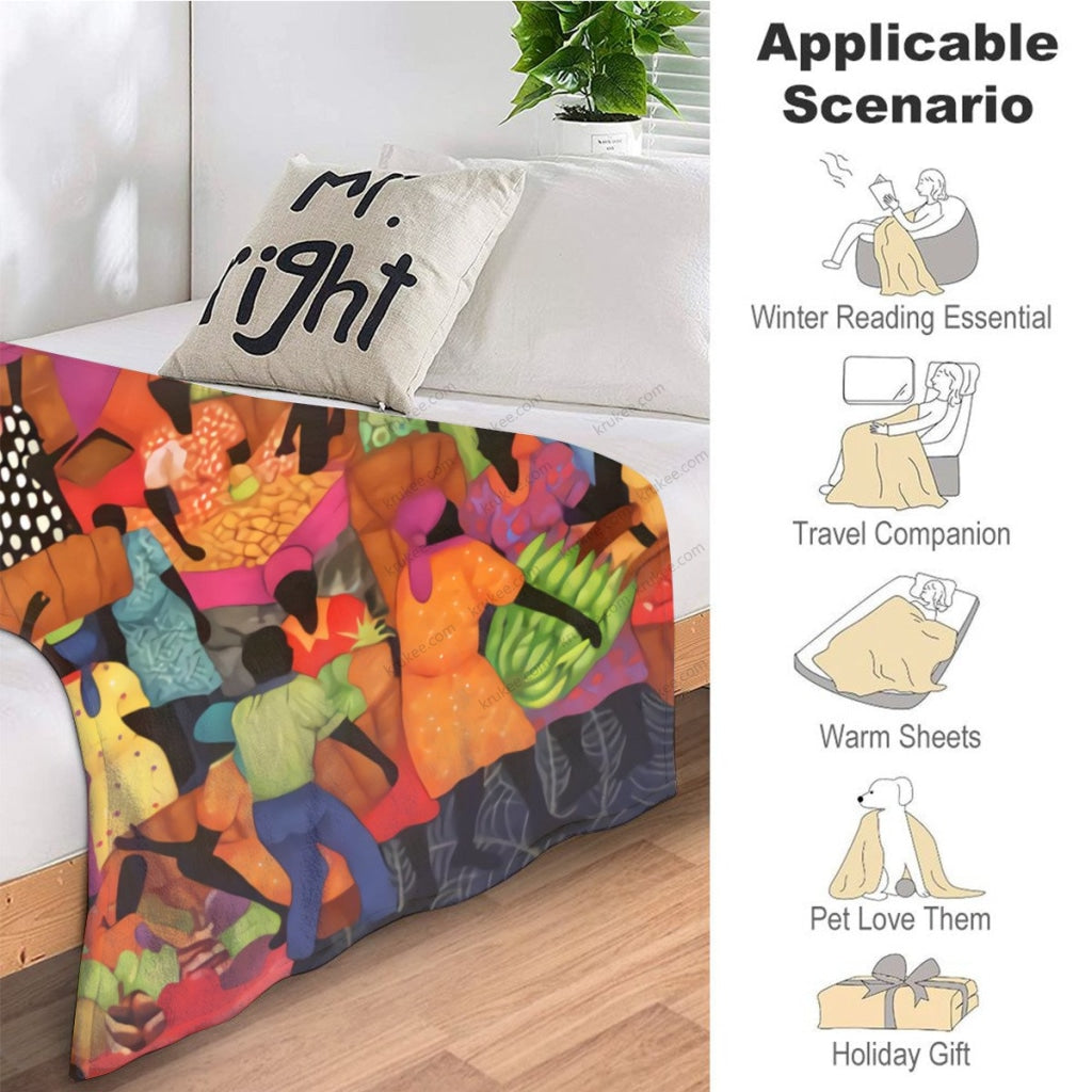 African Artwork Apron - The Market 2 Fleece Blanket