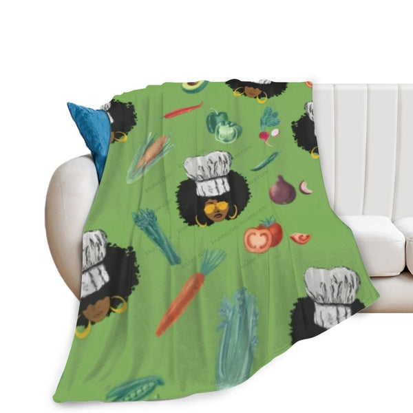 African Artwork Apron - Vegafleece Blanket White / 40X50 Inch