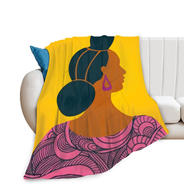 African Artwork Apron - Women 2 Fleece Blanket White / 40X50 Inch