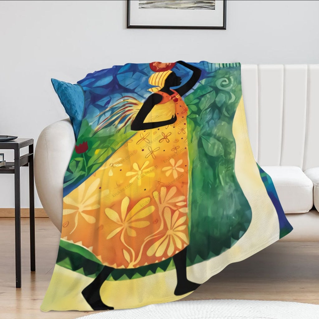 African Artwork Apron - Women 3 Fleece Blanket