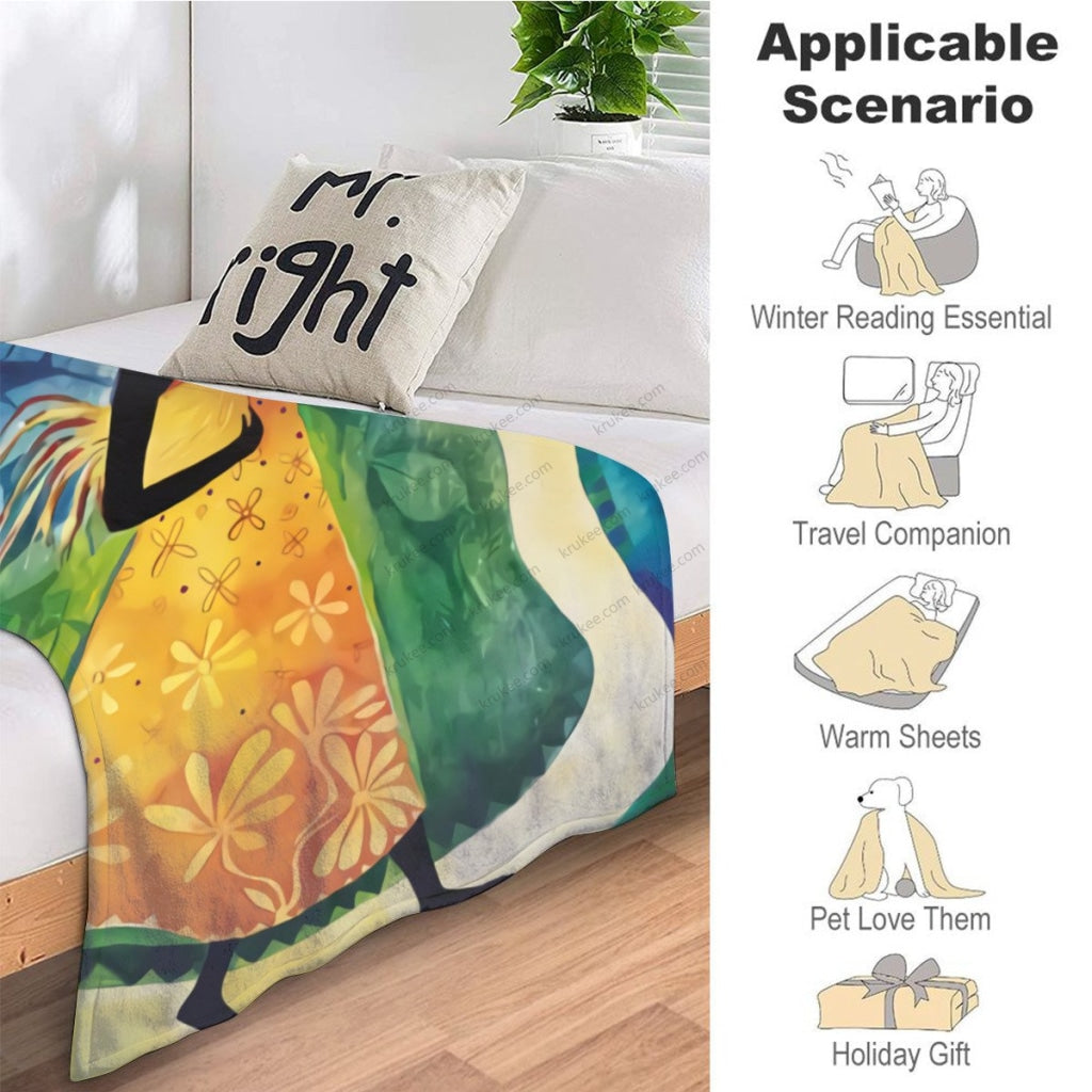 African Artwork Apron - Women 3 Fleece Blanket