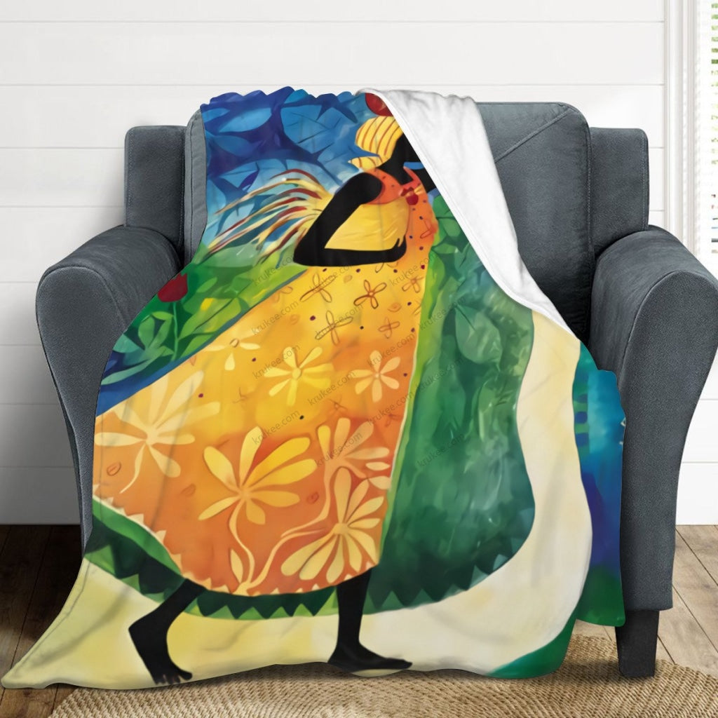 African Artwork Apron - Women 3 Fleece Blanket