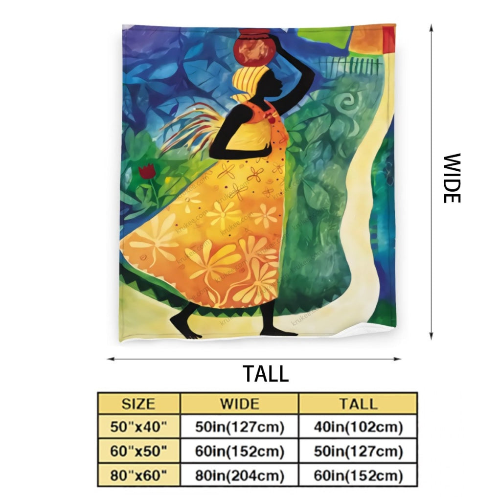 African Artwork Apron - Women 3 Fleece Blanket