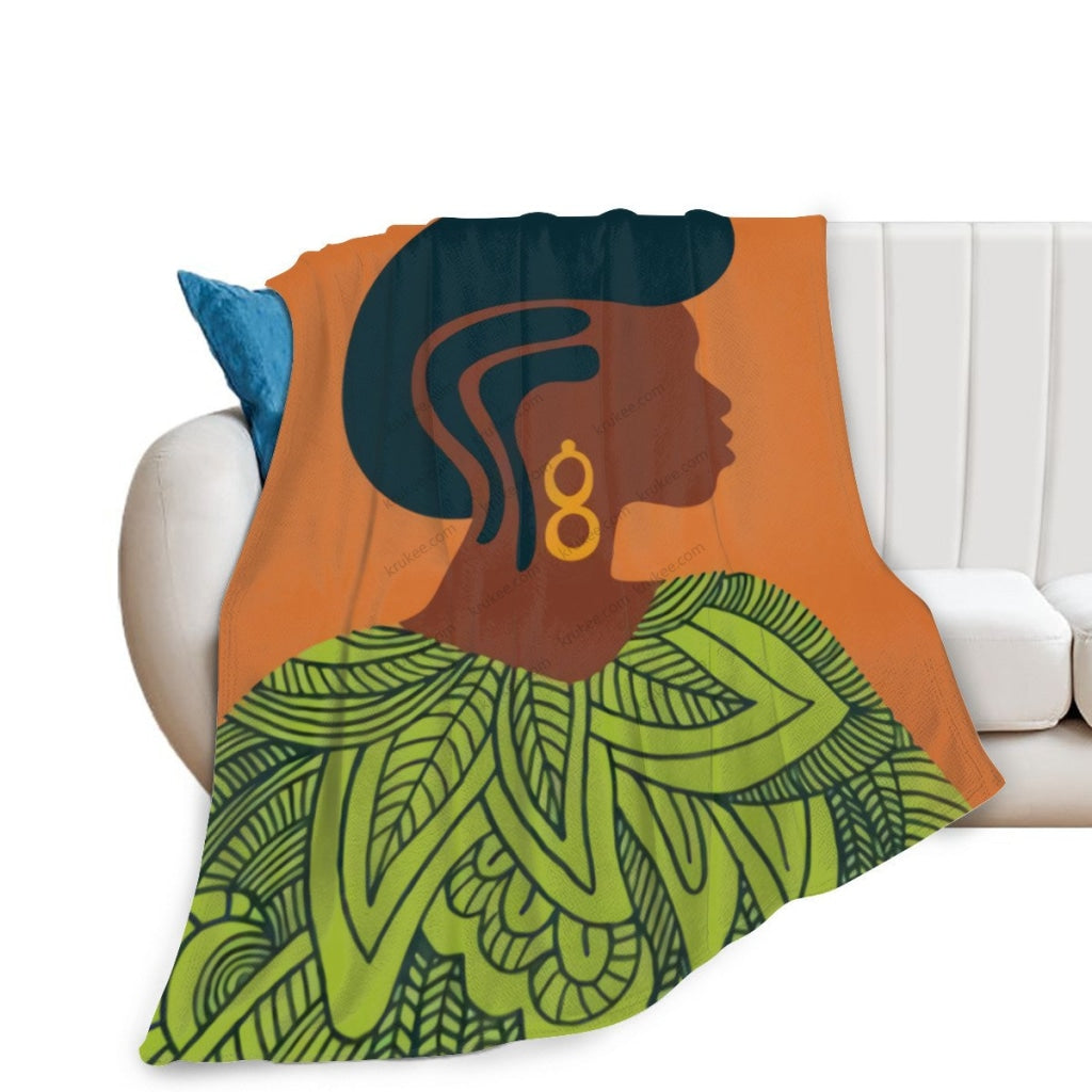 African Artwork Apron - Womenfleece Blanket White / 40X50 Inch