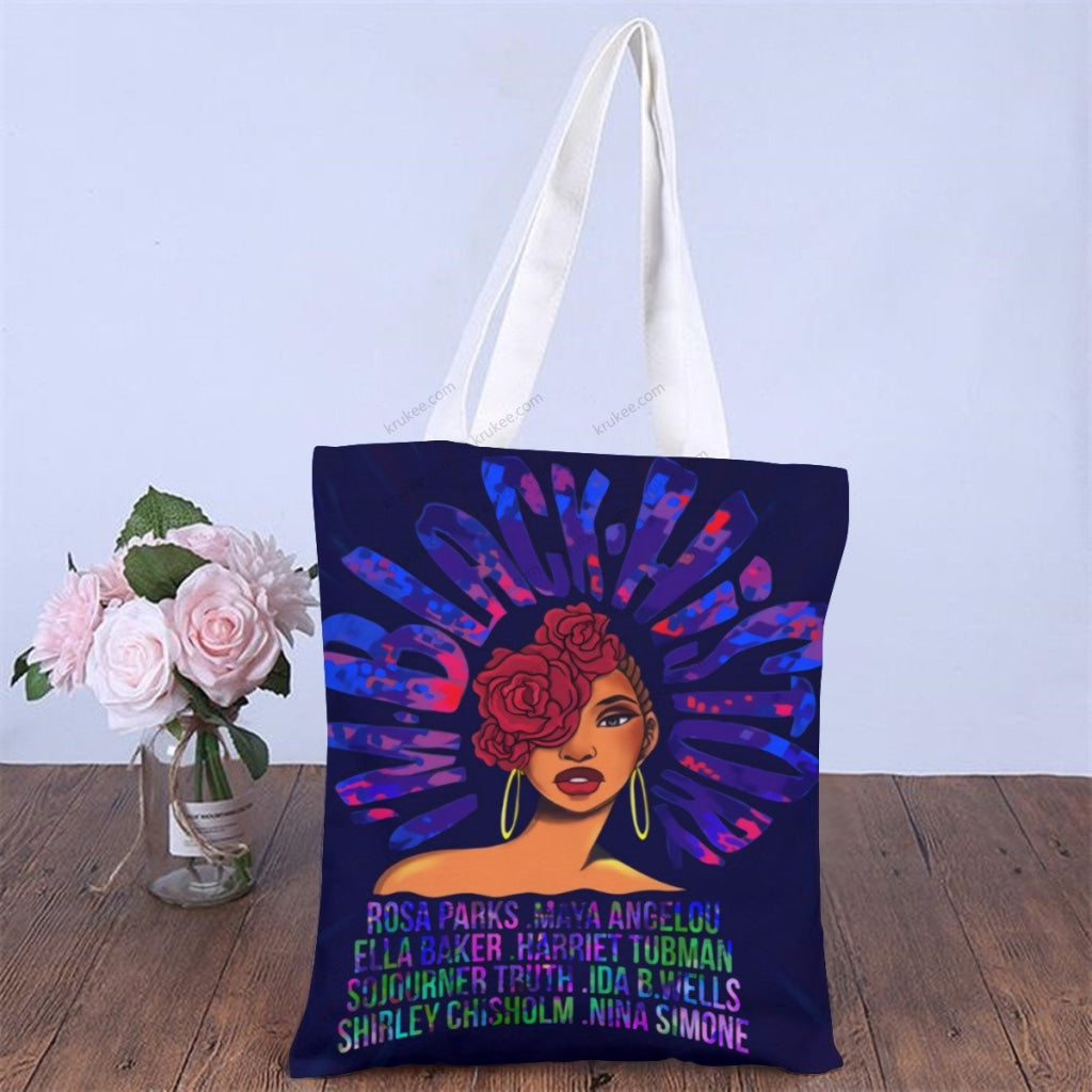 African Artwork Apron - Angelou Natural Linen Tote Bag