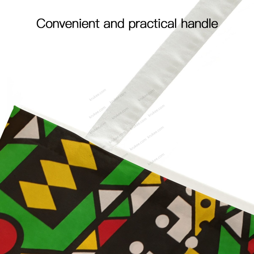 African Artwork Apron - Colors Natural Linen Tote Bag