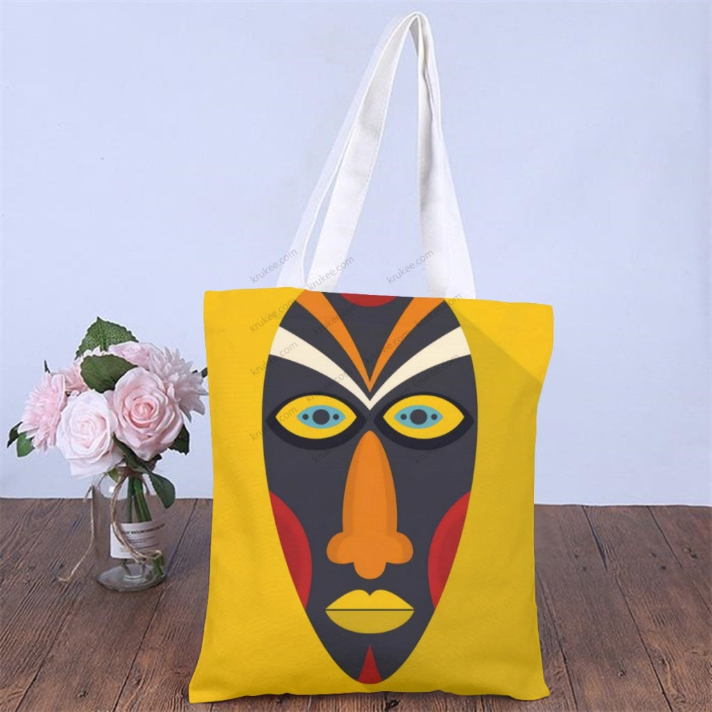 African Artwork Apron - Culture 8 Natural Linen Tote Bag
