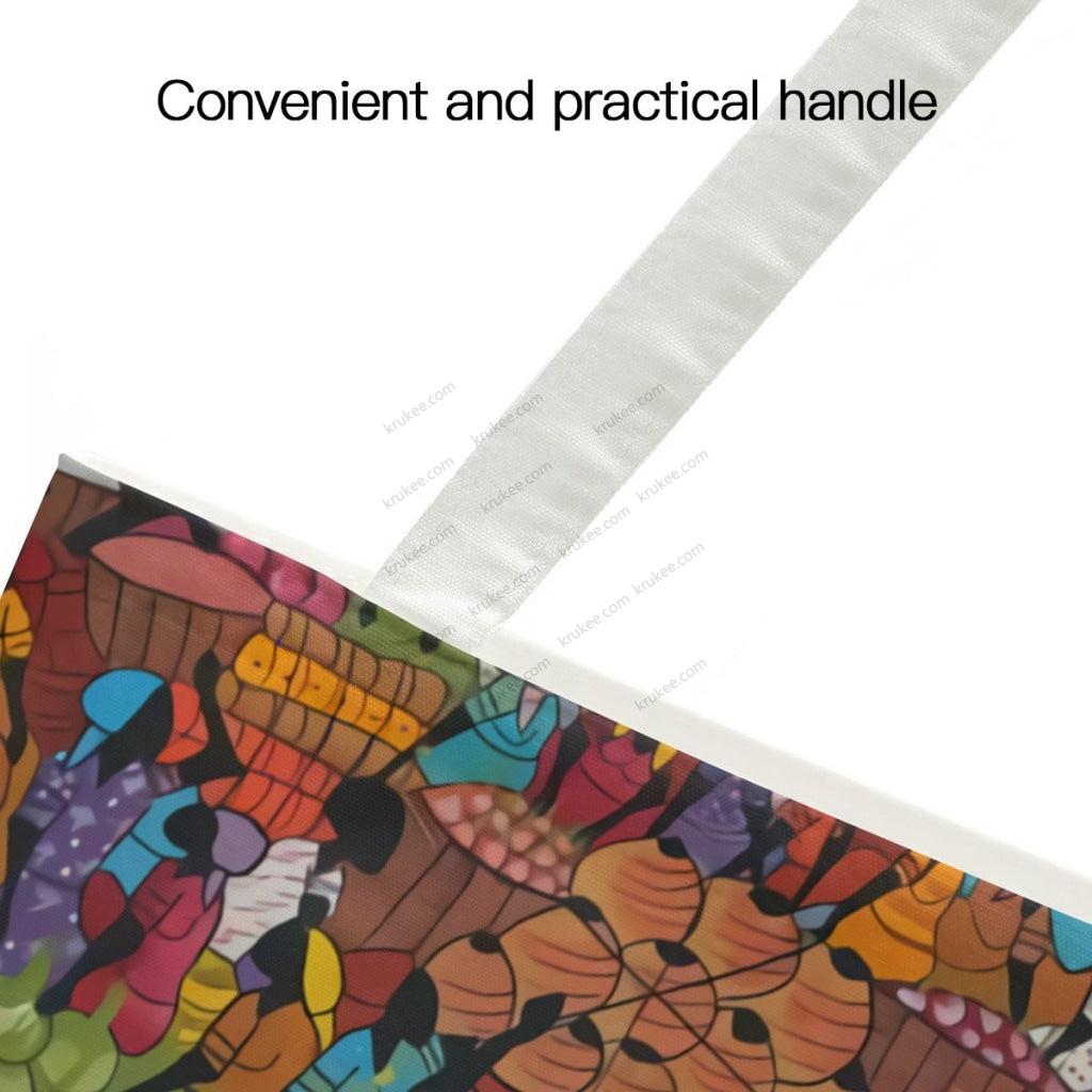 African Artwork Apron - Harvest Natural Linen Tote Bag