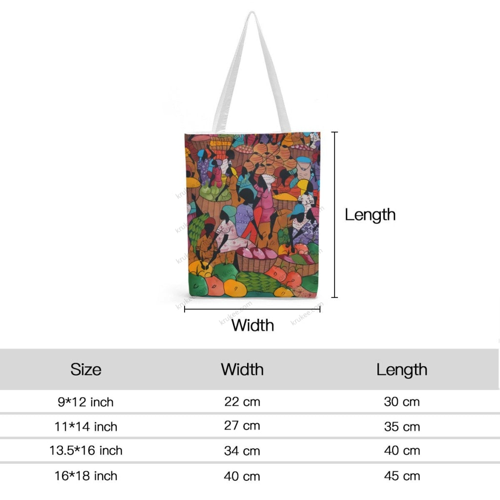 African Artwork Apron - Harvest Natural Linen Tote Bag