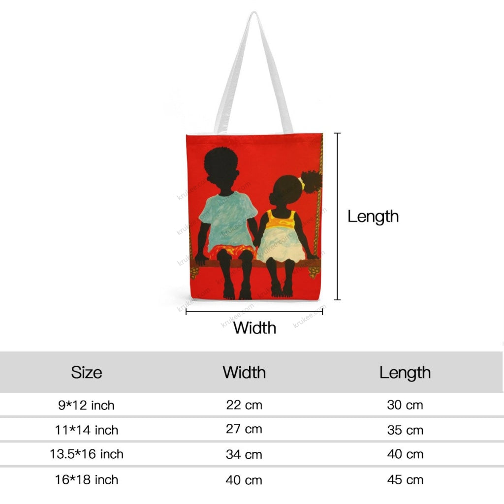 African Artwork Apron - Love 2 Natural Linen Tote Bag