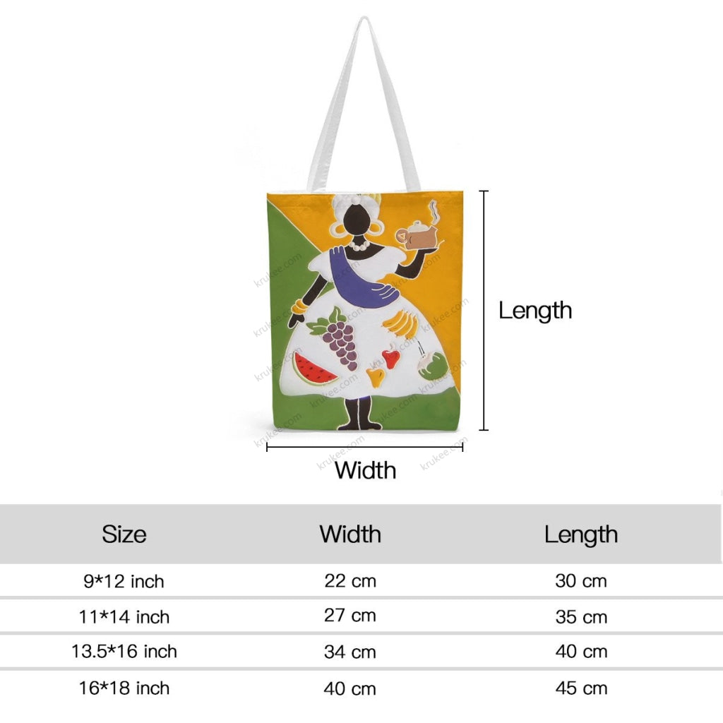 African Artwork Apron - Princess Natural Linen Tote Bag