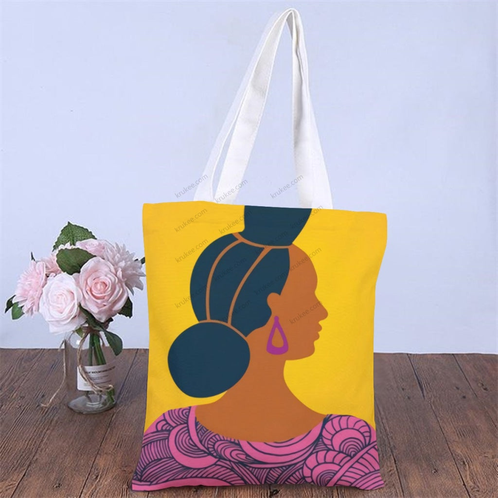 African Artwork Apron - Women 2 Natural Linen Tote Bag