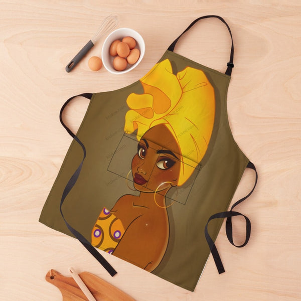African Culture Art Print Apron White / One Size