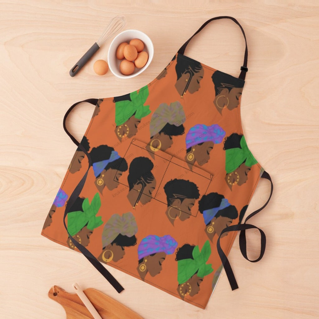 African Culture Art Print Apron White / One Size