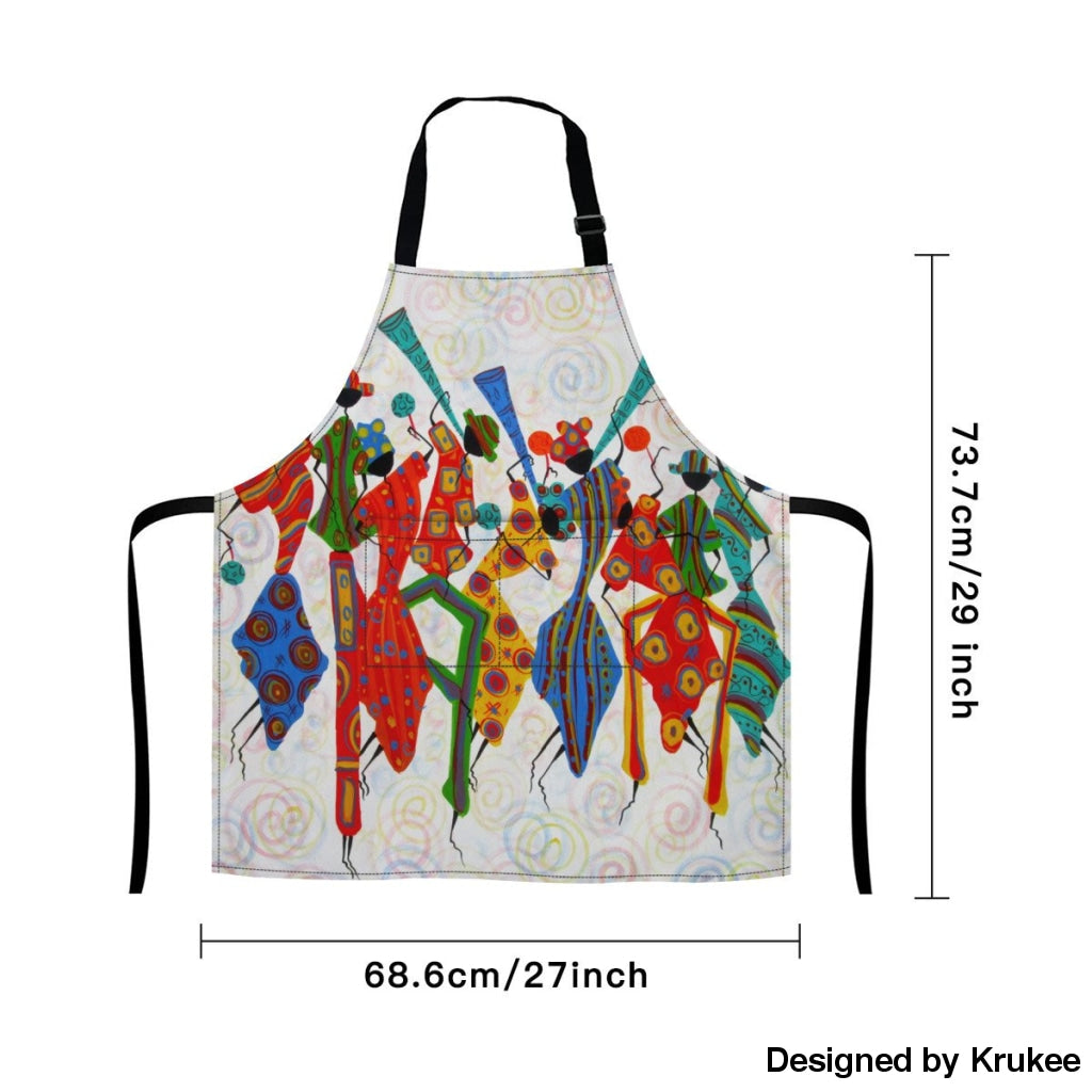 African Culture Art Apron - Happiness Aprons