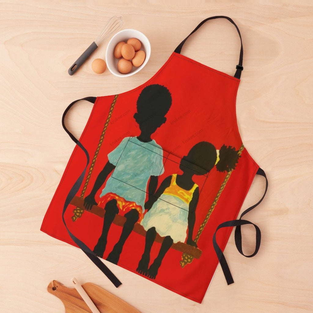 African Culture Art Print Apron White / One Size