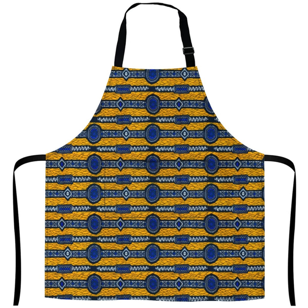 African Culture Art Apron White / One Size