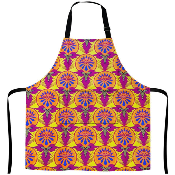 African Culture Art Apron White / One Size