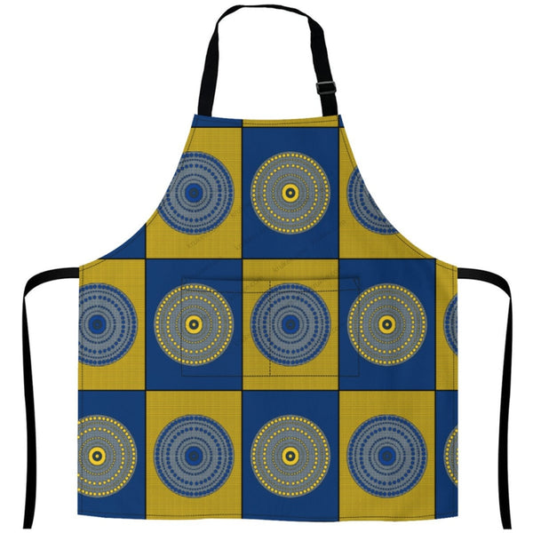 African Culture Art Apron White / One Size