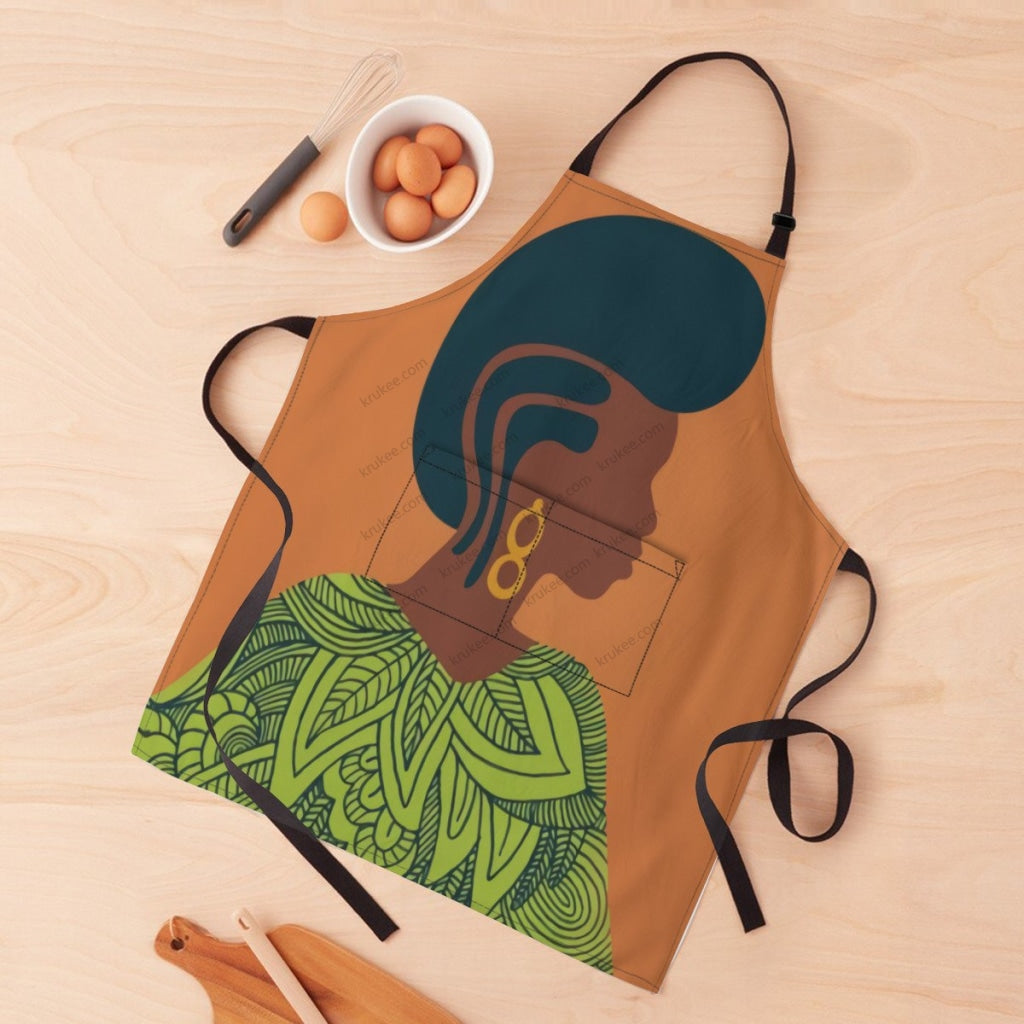 African Culture Art Print Apron White / One Size