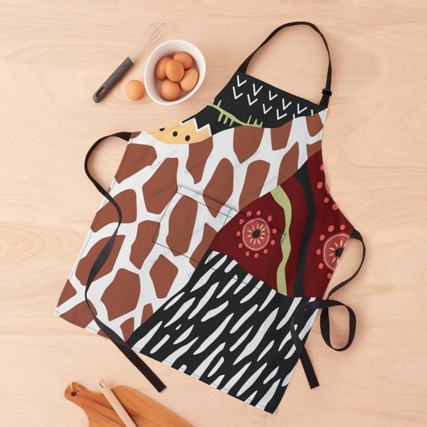 African Culture Art Print Apron White / One Size