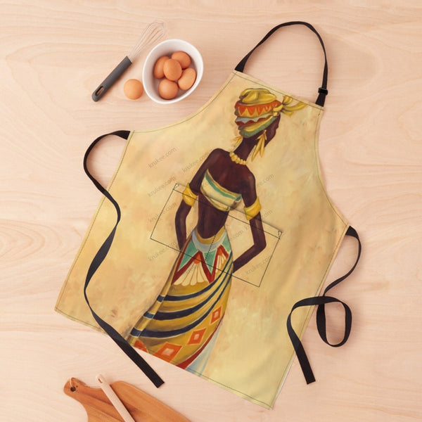 African Culture Art Print Apron White / One Size