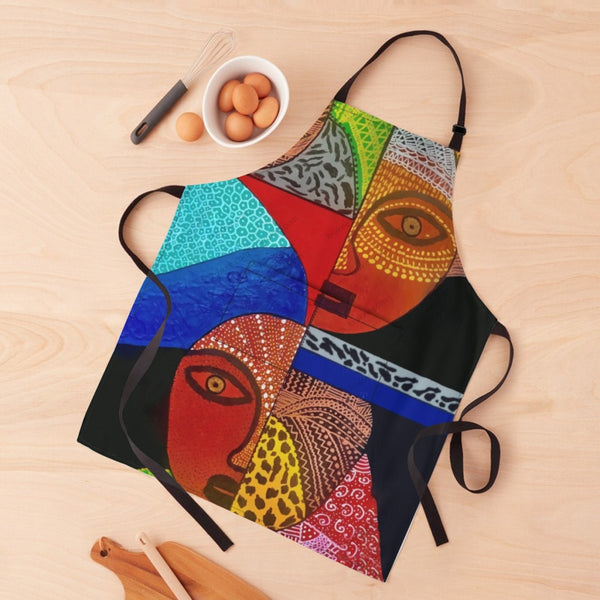 African Culture Art Print Apron White / One Size