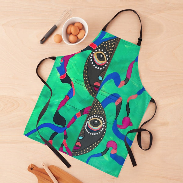 African Culture Art Print Apron White / One Size
