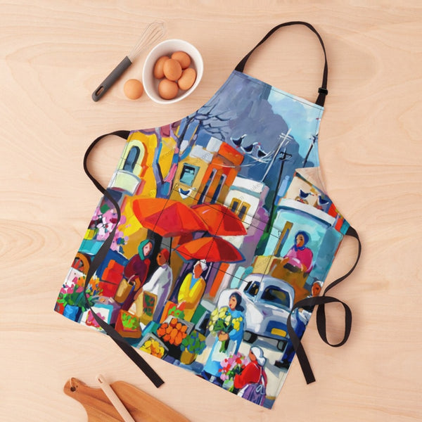 African Culture Art Print Apron White / One Size