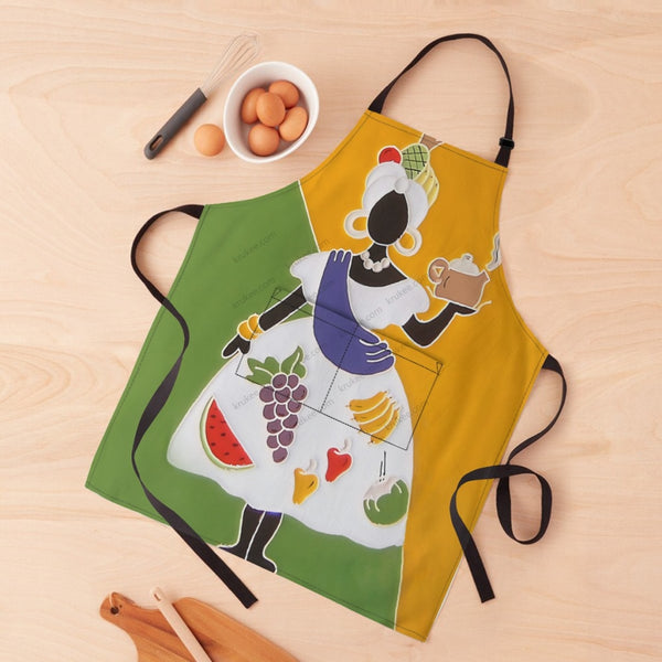 African Culture Art Print Apron White / One Size