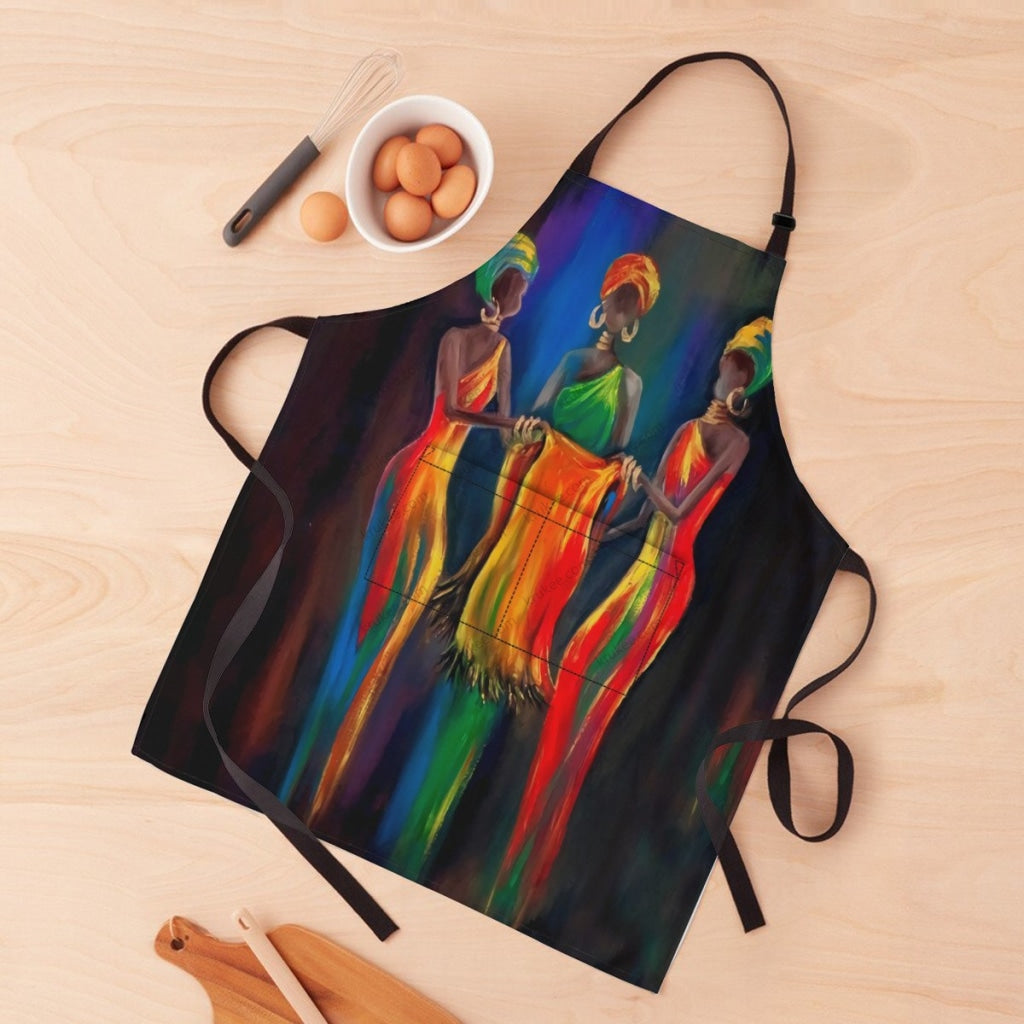 African Culture Art Print Apron White / One Size