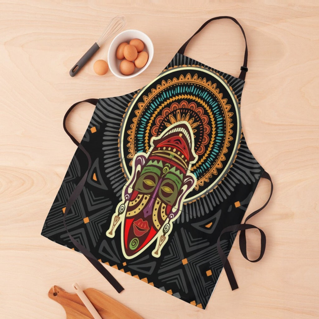 African Culture Art Print Apron White / One Size