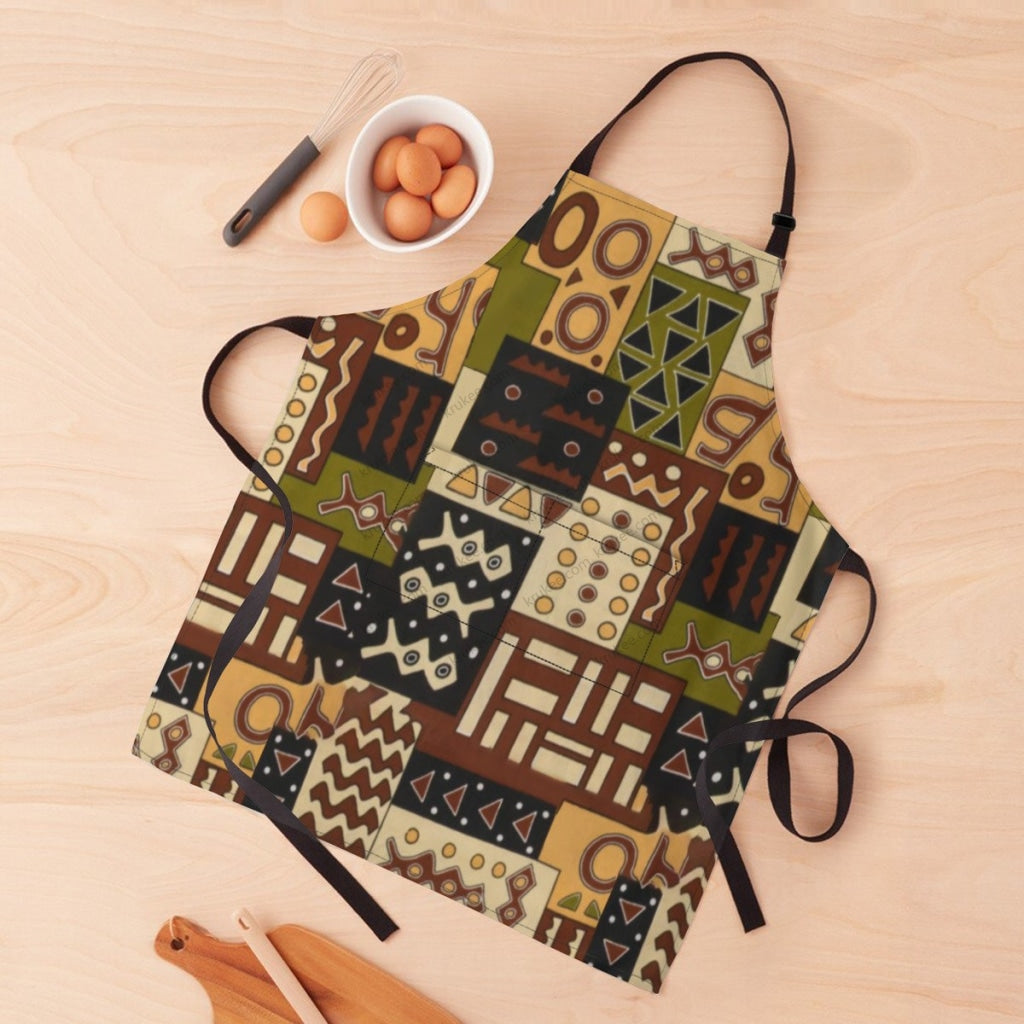 African Culture Art Print Apron White / One Size