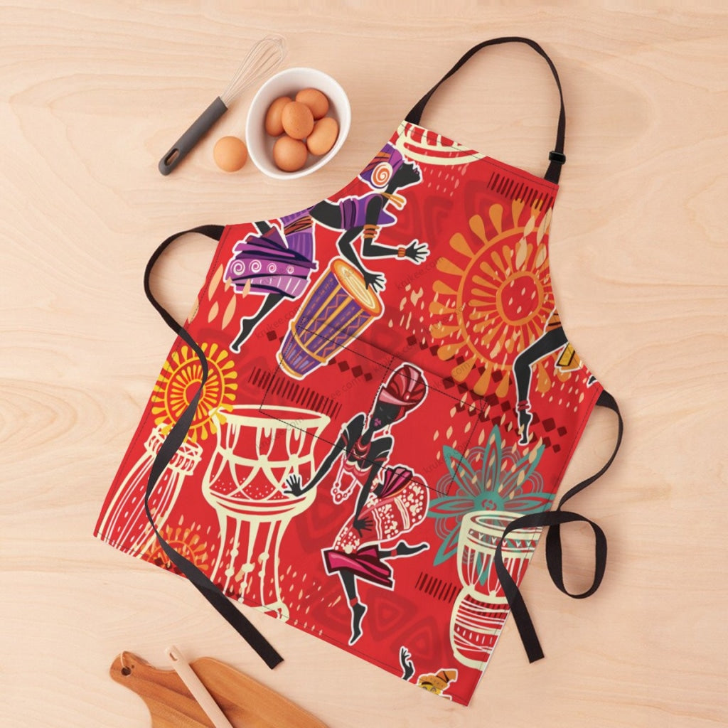 African Culture Art Print Apron White / One Size