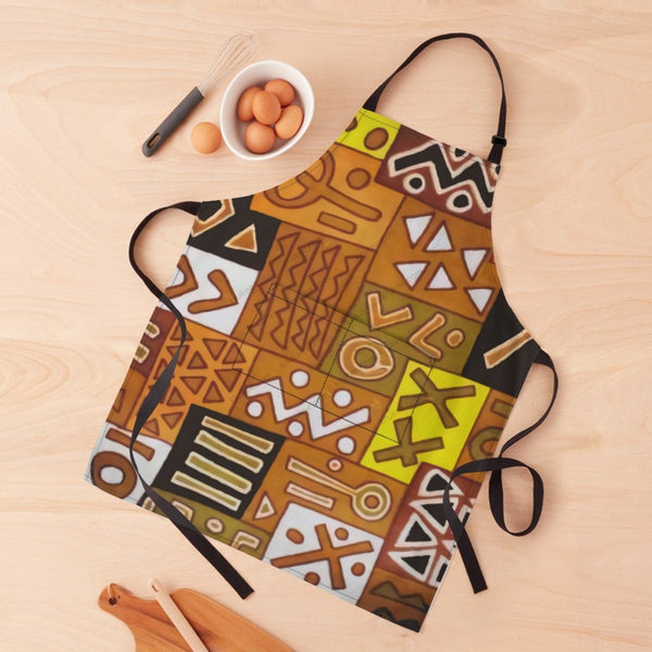 African Culture Art Print Apron White / One Size