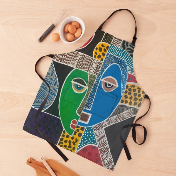 African Culture Art Print Apron White / One Size