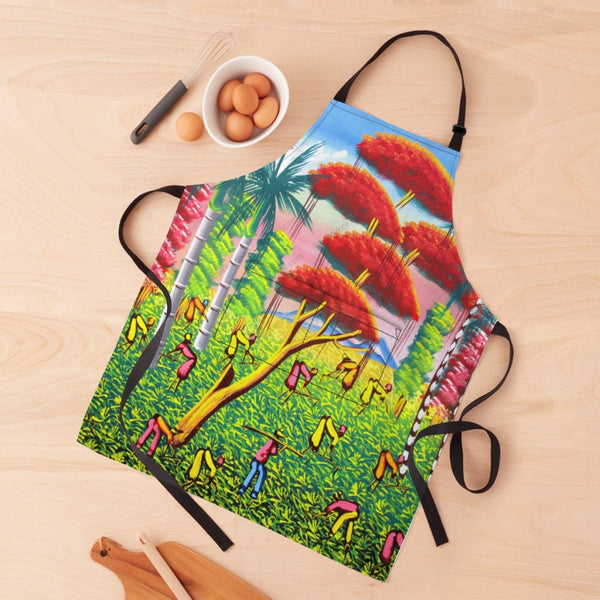 African Culture Art Print Apron White / One Size