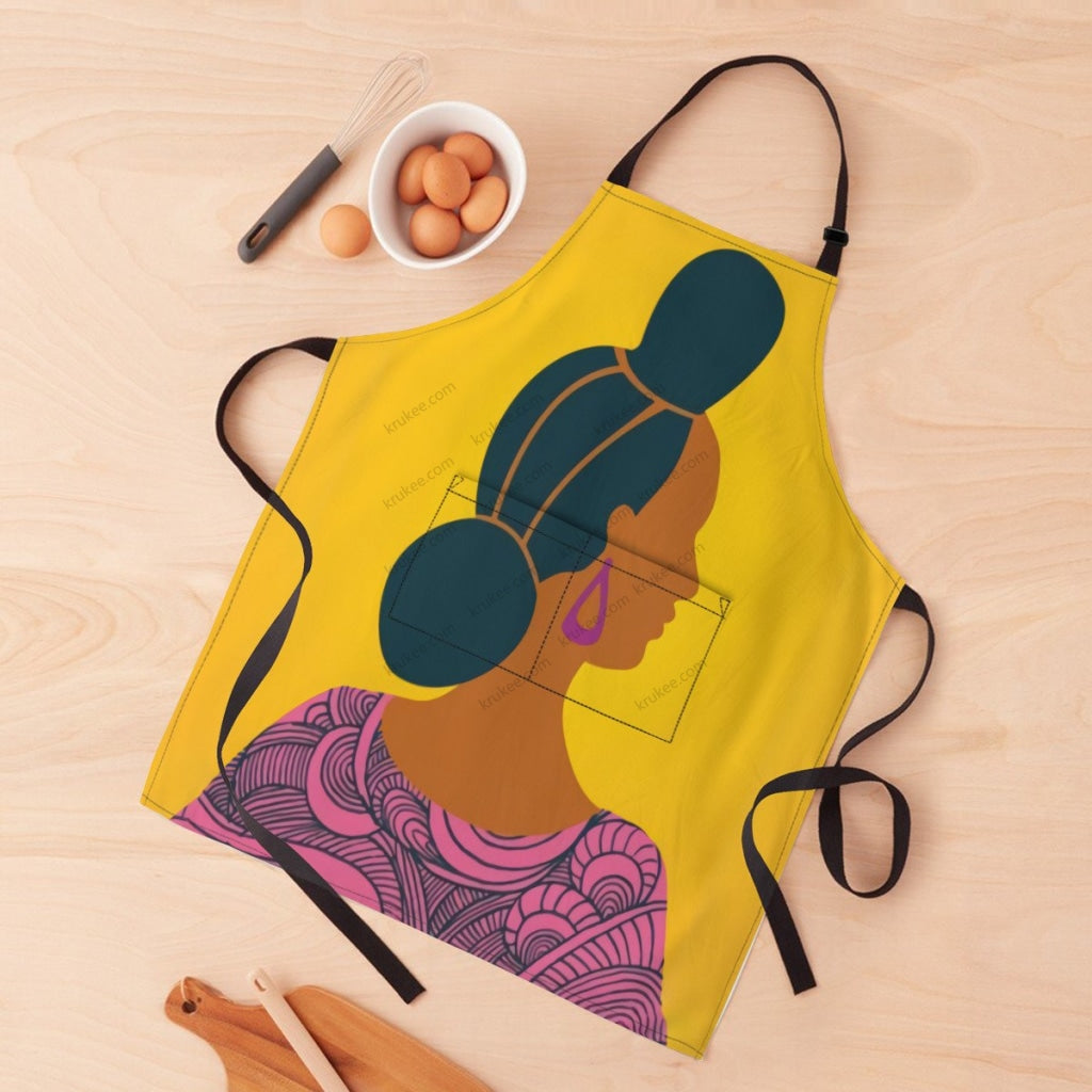 African Culture Art Print Apron White / One Size