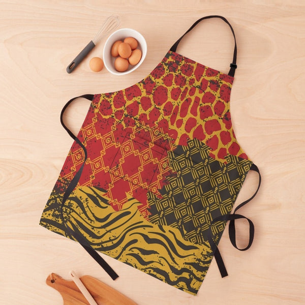 African Culture Art Print Apron White / One Size