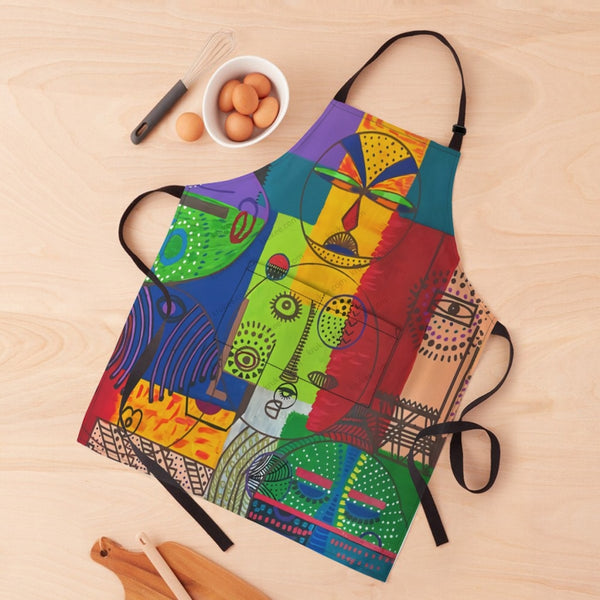 African Culture Art Print Apron White / One Size