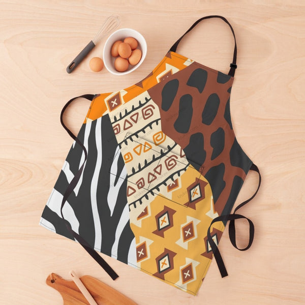 African Culture Art Print Apron White / One Size