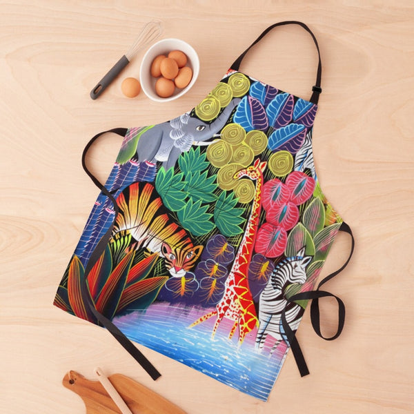 African Culture Art Print Apron White / One Size